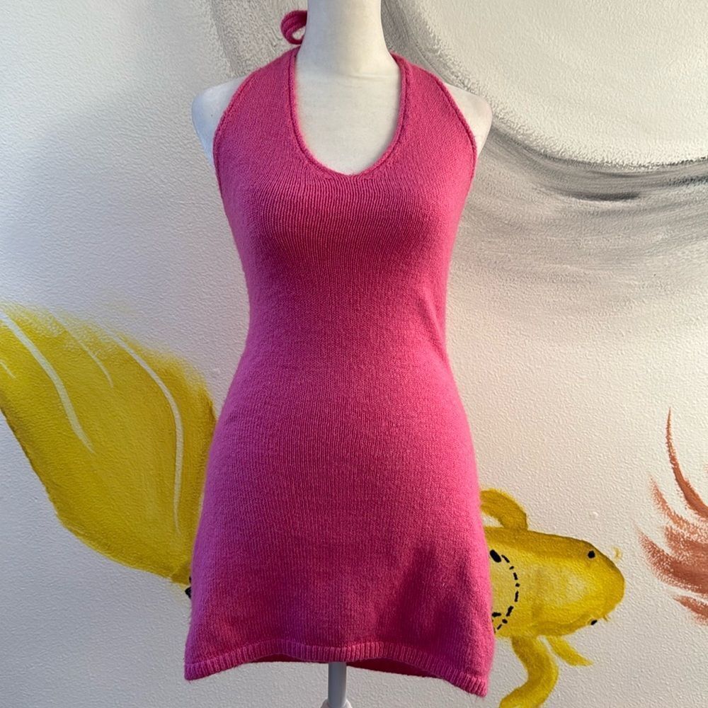 Princess Polly hot pink sweater mini dress.  Size XS/S.